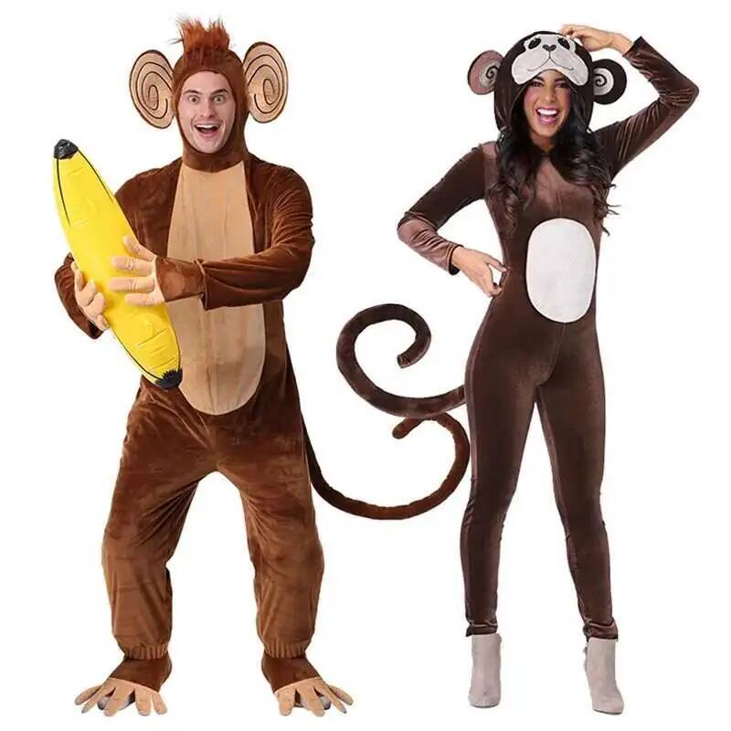 Anime Cosplay Jumpsuit - 새로운 갈색 원숭이 Onesie 잠옷 동물